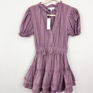 Mable Womens Faith Eyelet Lace Mini Dress Size S Feminine Girly Summer Rose
